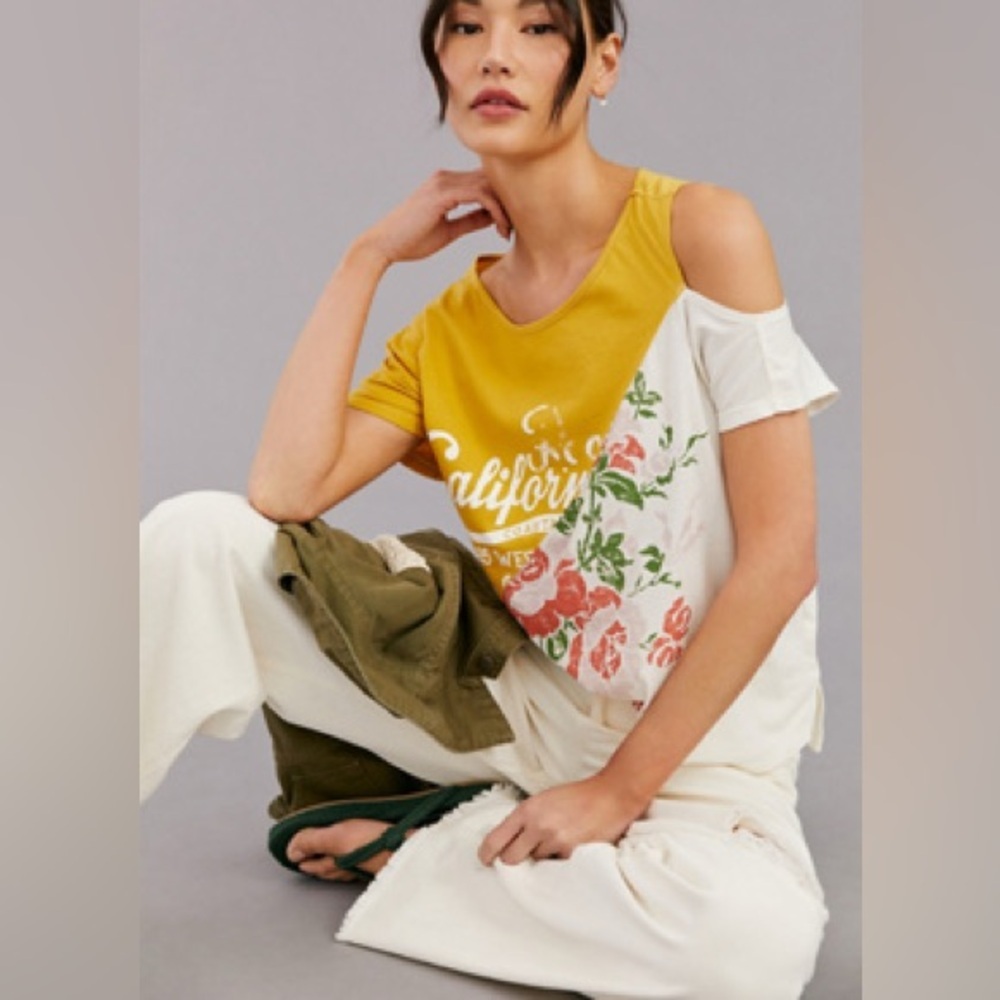 Anthropologie x Pilcro Spliced California Graphic Tee - Small